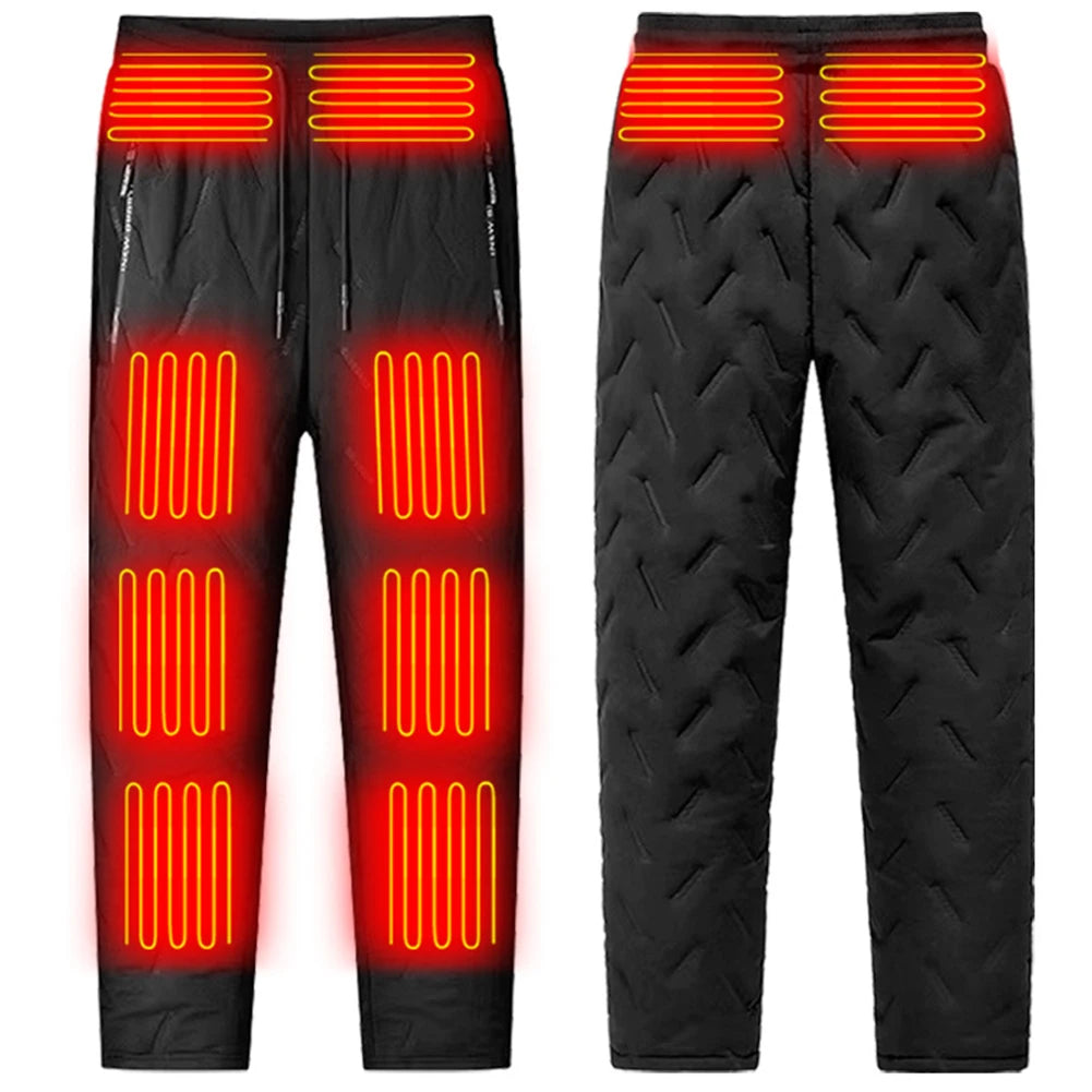 Winter Thermal Hiking Pants USB Electric Heating Trousers Ski Wear Heater Sports Thermal Motorcycle Pants Heated Trousers