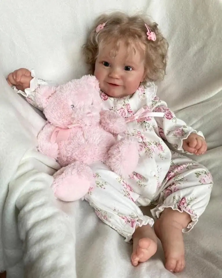 Bebes doll with 60CM Reborn Toddler Popular Cute Girl Doll Maddie with Rooted Blonde hair Soft Cuddle Body High Quality Doll