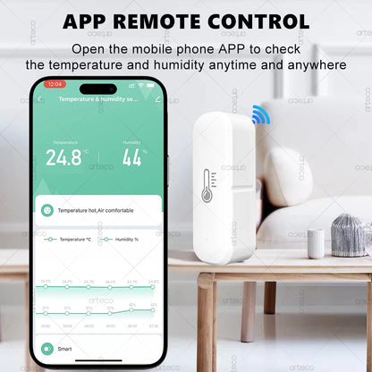 Zigbee Temperature And Humidity Sensor Indoor Thermometer APP Remote Monitor For Smart Home Automation Works With Home Assistant