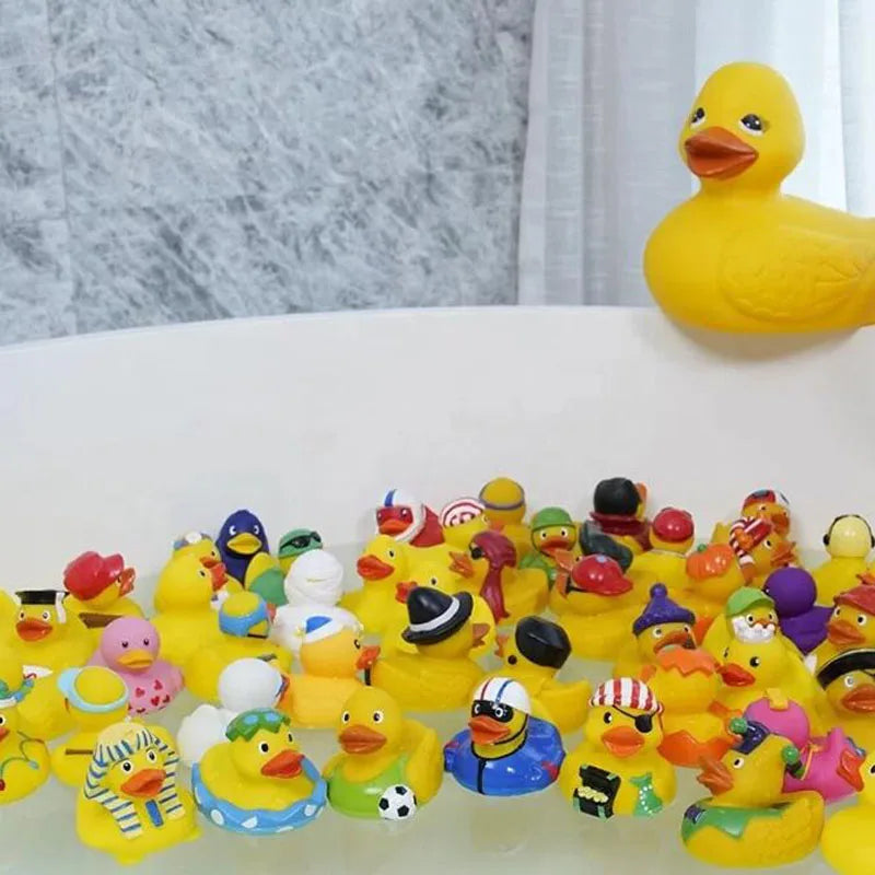 5-100pcs Rubber Duck Kids And Toddler Toy Duck Baby Bath Toys Summer Beach Shower Game Toy Birthday Gift For Children