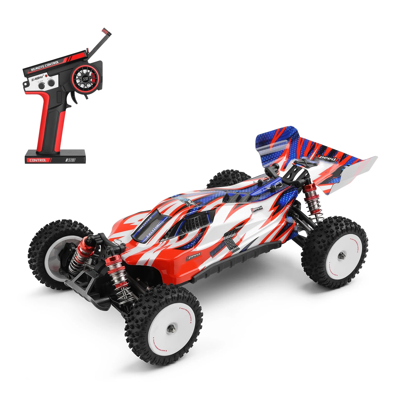 WLtoys 124008 Remote Control Car 1/12 2.4GHz 60KM/H High Speed Off Road Car Brushless 4WD Vehicle 11.1V 2000mAh Gifts for Kids A