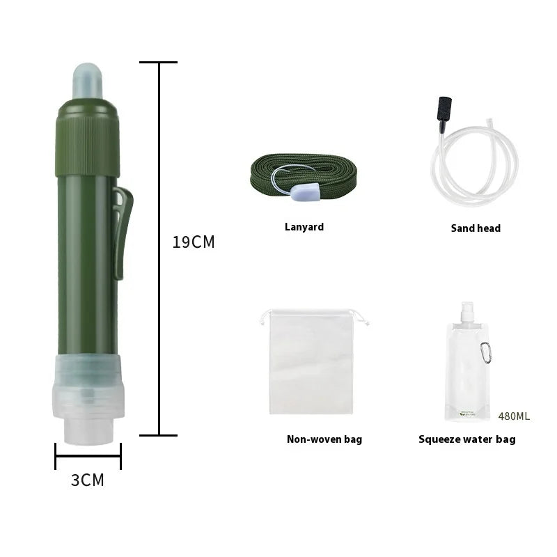 Personal Camping Water Filters Straw Emergency Mini Water Purifier Survival Gear Universal Outdoor Water Purification Straw Kit