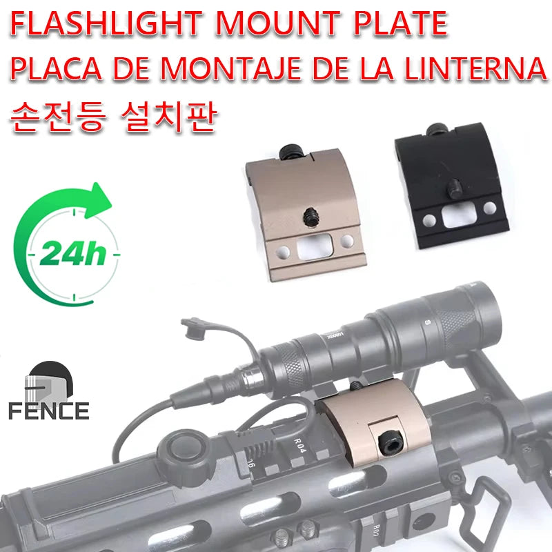 WADSN Surfir Airsoft Scout Light Flashlight Mount Plate M600 M600C M300A Tactical Hunting Weapon Offset Mount Base