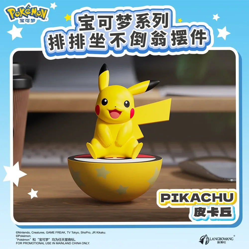 Genuine Pikachu Pokemon Gengar Sylveon Fuecoco Quaxly Sprigatito Figurine Desktop Wobbler Small Ornament  Models Dolls Toys Gift