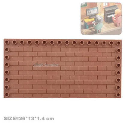 Big Building Block Accessories Compatible Duplos Houses Construction Furniture Pillar Fence Assembly Bricks Toys For Children