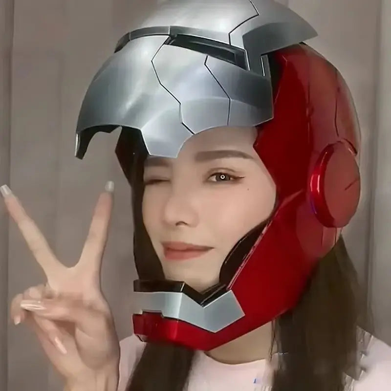 New 2024 Mk5 Iron Man Helmet Voice Control 8-piece Opening And Closing Chinese English Luminous Mask Collect Halloween Gifts