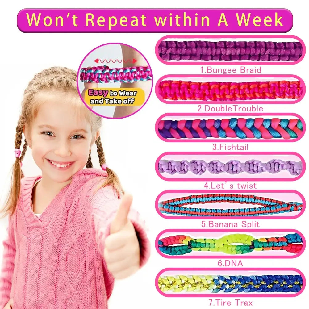 Friendship Bracelet Making Kit for Girls - Arts and Crafts Jewelry Making Toys for 5 6 7 8 9 10 11 12 Years Old, Gifts for Kids