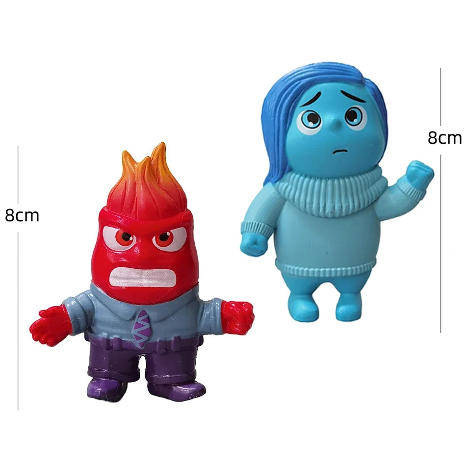 6Pcs/Set New Inside Out 2 Action Figure Toy Cartoon Movie Joy Anxiety Anger Sadness Disgust Fear Model Doll Figurines Kids Gift