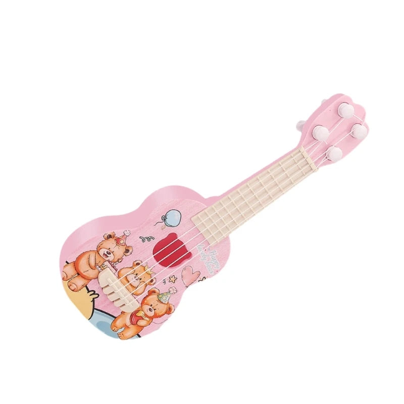 Cartoon Ukulele Toy Accordian Mini Guitar Musical Instruments for Children Kids