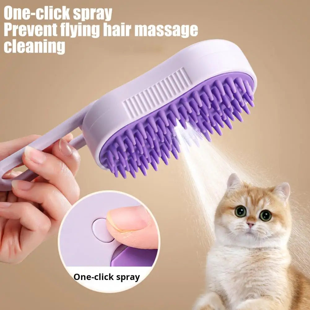 Cat Spray Brush Self-Cleaning Pet Grooming Brush with Steam Function Rechargeable 3-in-1 Cat Spray Brush Hygiene Enhancement Too