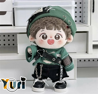 Yuri Green Kpop Rock Hip Hop no attribute Retro Gentleman Clothes Hat Outfit For 20cm Doll Toy Clothing Cosplay Cute Gift C XM