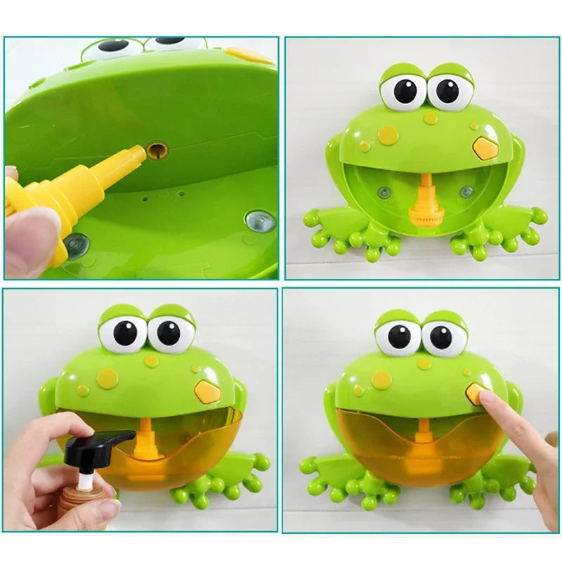 Baby Bath Toys Bubble Machine Crabs Frog Music Kids Bath Toy Bathtub Soap Automatic Bubble Maker Baby Bathroom Toy for Children