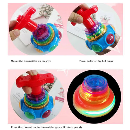 Gyro Toy Colorful Flashing Gyro Music Spinning Toy With Launcher For Children Gifts Kids Toys Jouets Et Loisirs