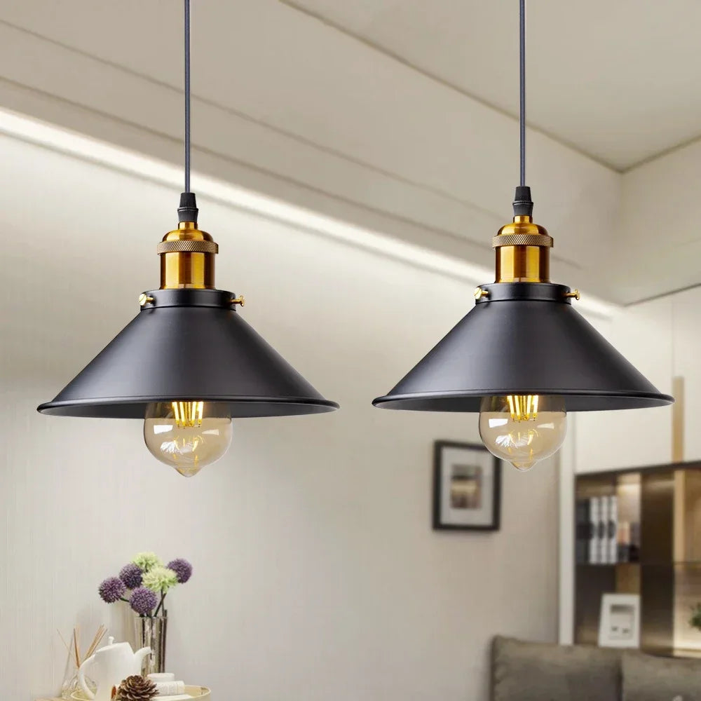 Retro Lid Hanging Lamp E27 Vintage Pendant Lights Loft Russia Pendant Lamp Lampshade for Kitchen Dining Bedroom Home Lighting