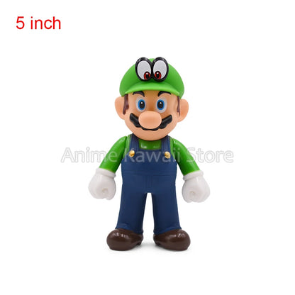 5 inch Anime Super Mario Series Action Figure Luigi Mario Bros Cosplay Model  Toys Kids Children Birthday Halloween Gifts