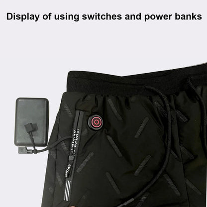 Winter Thermal Hiking Pants USB Electric Heating Trousers Ski Wear Heater Sports Thermal Motorcycle Pants Heated Trousers