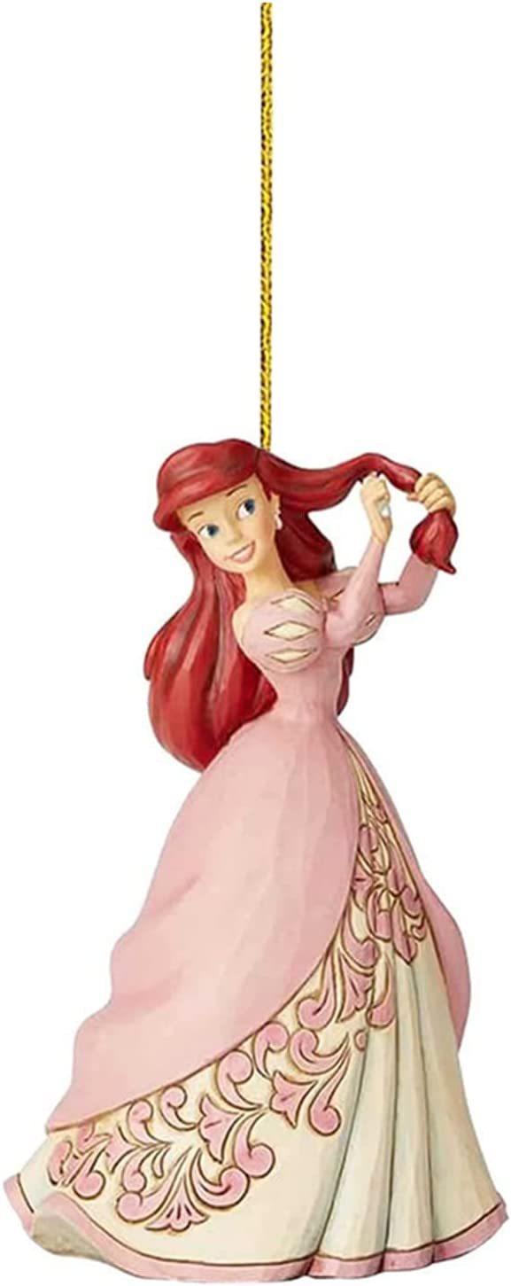 Disney Princess Snow White Cinderella Ariel Bell Anime Figures Christmas Tree Ornament Decoration Acrylic Plane Pendant Toys