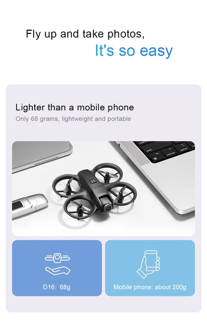 Xiaomi D16 Mini Drone with 180° Electric Adjustable 8K HD Camera WiFi Light Flow Drone Pocket Obstacle Avoidance Rc Quadcopter