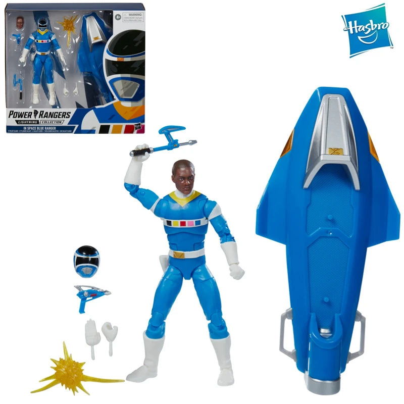 Hasbro Power Rangers Lightning Collection In Space Blue Ranger and Galaxy Glider 6 Inch Figure Collectible Toy