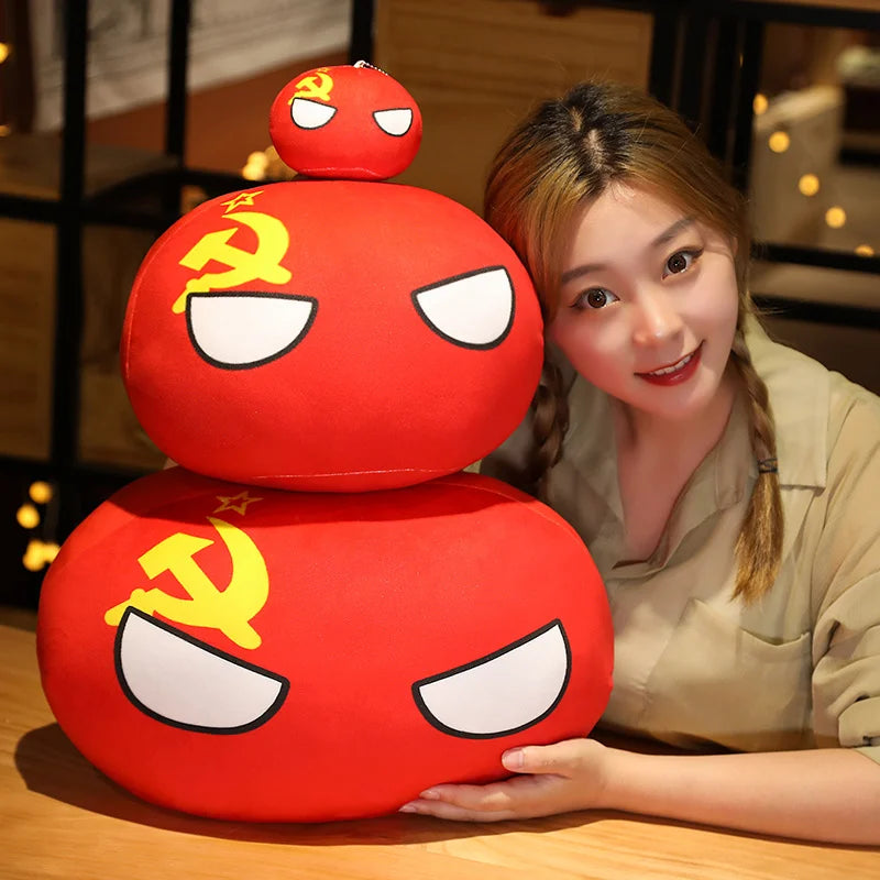 10-40cm Kawaii Countryball Plush Toy Stuffed Polandball UN USA USSR FRANCE RUSSIA UK JAPAN EU CANANDA ITA RU Sofa Pillow Pendant