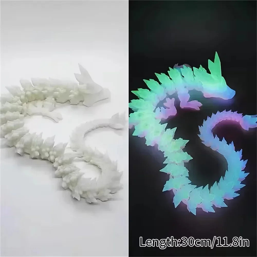 Glow In The Dark Flying Dragon Egg Luminous 3D Printed Dragon Rotatable Articulated Wing Dragons Home Office Ornaments Kids Gift