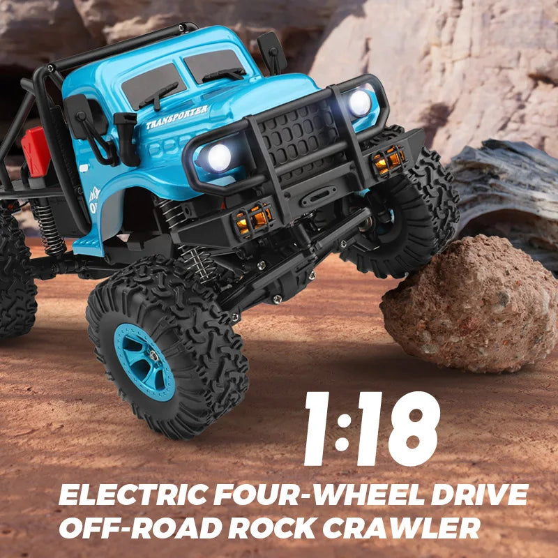 Wltoys 184020 1:18 Mini RC Car 2.4G With LED Lights 4WD Off-Road Electric Crawler Vehicle Remote Control Truck Toy for Children