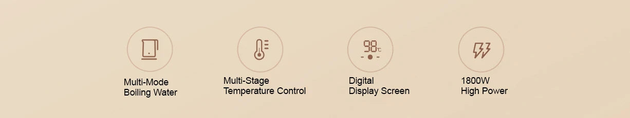 XIAOMI MIJIA Constant Temperature Electric Kettles 2 Stainless Steel 1800W LED Display Four Thermos Modes 220V Kettle Tea Coffee