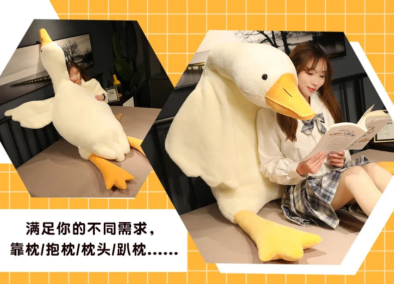 50-190cm Huge Cute Goose Plush Toys Big Duck Doll Soft Stuffed Animal Sleeping Pillow Cushion Christmas Gifts for Kids and Girls