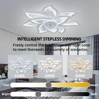 New style ceiling fan light modern LED fan light 92W smart remote control ceiling fan with light  living room bedroom