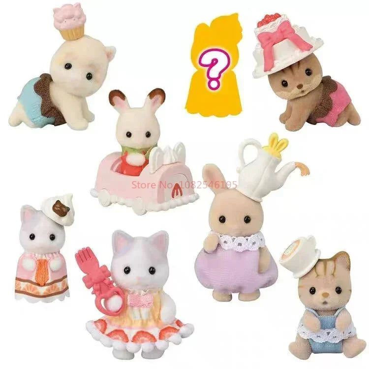 Japan Sylvanian Kawaii Camping Dress Up Baby Doll Anime Cute Figrues Room Ornaments Families Christmas Flocking Toys Gifts