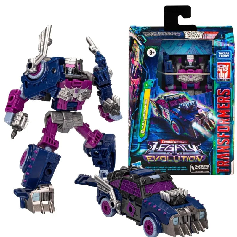 Takara Tomy Hasbro Transformers Legacy Evolution Deluxe Axlegrease Action Figure Model Collection Ornaments Hobbies Toys Gift