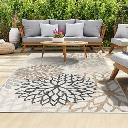 VIKAMA Outdoor Rug Modern Exotic Tropical Leaf Non Slip Area Rugs for Indoor and Outdoor Patio Deck Porch Garden Home Decoration