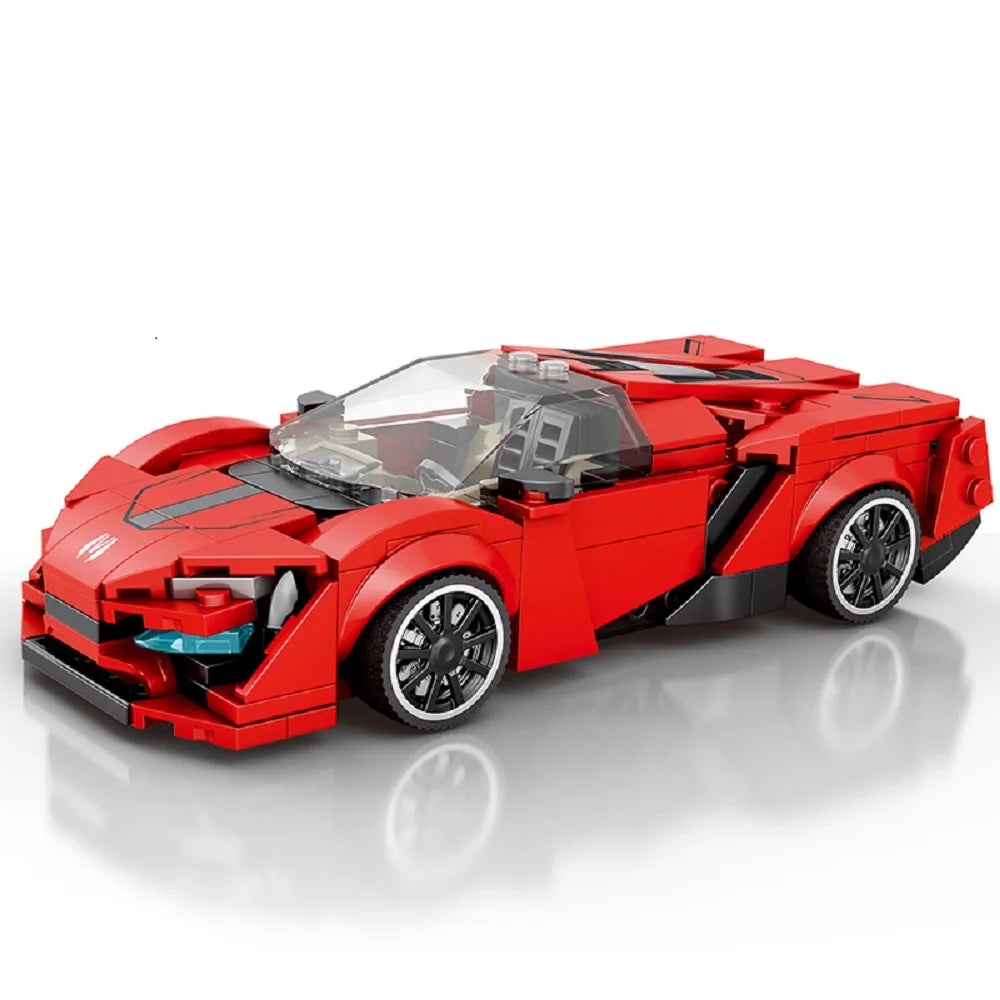 W Motors Lykan Red Sports Car Building Block, 301PCS City Vehicle Classic Racing Car Model Bricks Toys, Creative Collention Gift