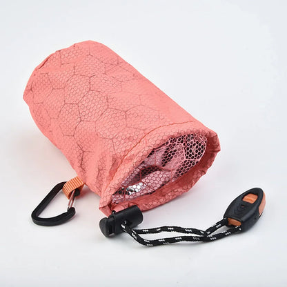 Portable Waterproof Emergency Survival Sleeping Storage Bag Hiking Sack Camping Gear Thermal Bivy Aid Rescue Kit Mylar Blanket