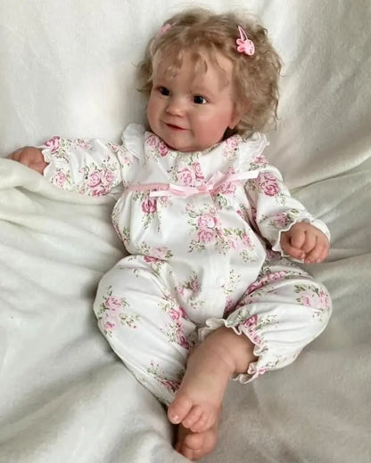 Bebes doll with 60CM Reborn Toddler Popular Cute Girl Doll Maddie with Rooted Blonde hair Soft Cuddle Body High Quality Doll