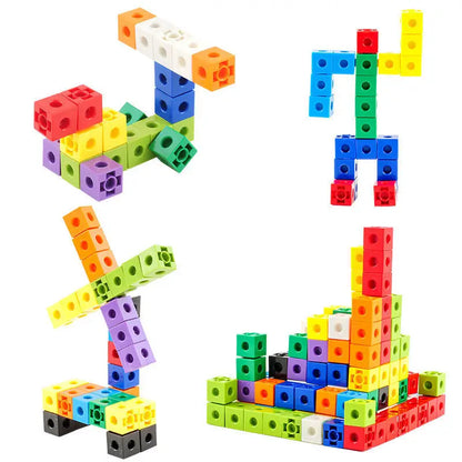 100pcs Mathematics Linking Cubes Interlocking Multilink Counting Stacking Blocks Kids Learning Educational Children Toys Gifts