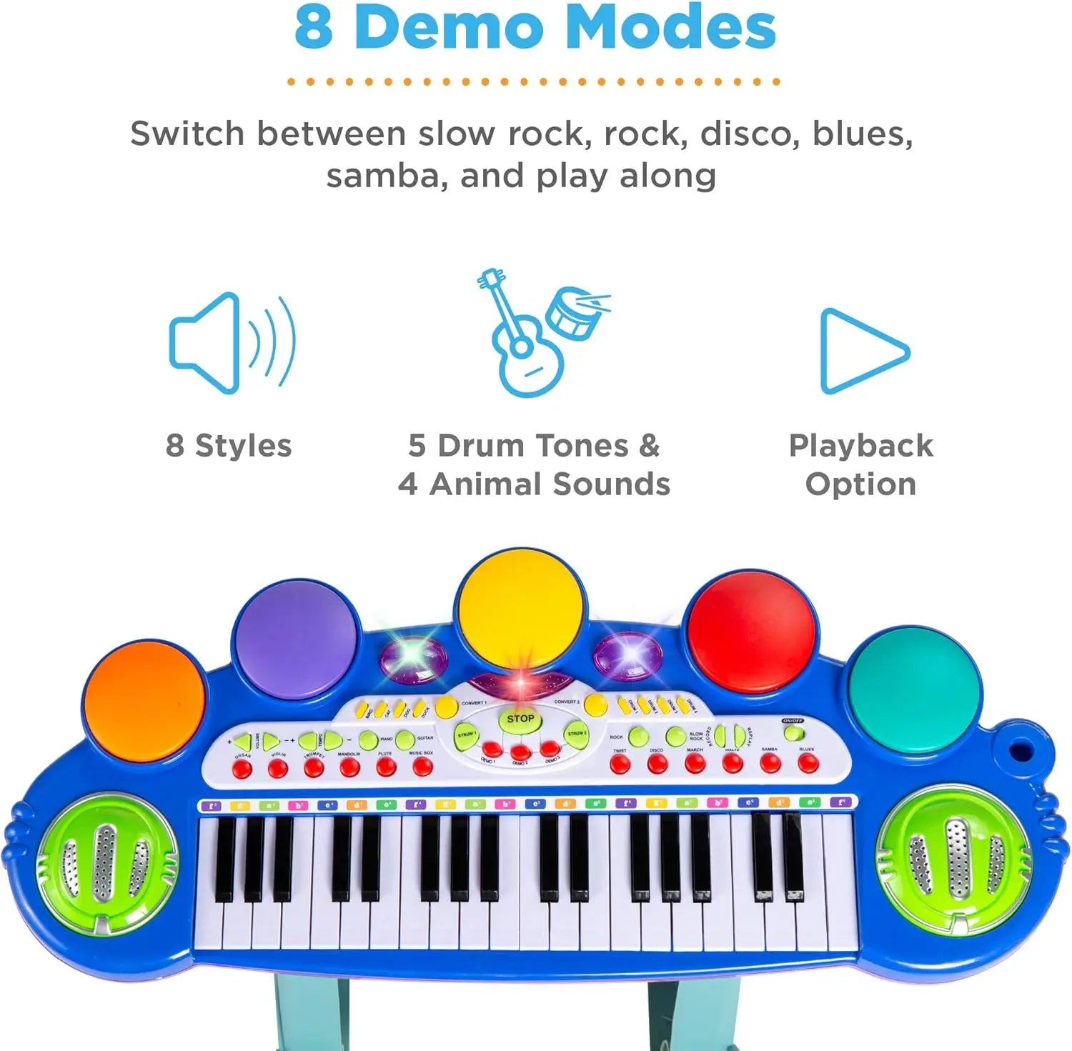 Best Choice Products 37-Key Kids Electronic Musical Instrument Piano Learning Toy Keyboard w/Multiple Sounds, Lights, Microphone