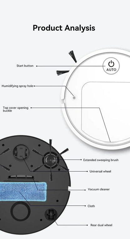 2025 4-in-1 Smart Home Appliance: Air Purifier, Mist Humidifier, Vacuum Cleaner &amp; Robotic Sweeper, Enhance Home Air Quality, Eff