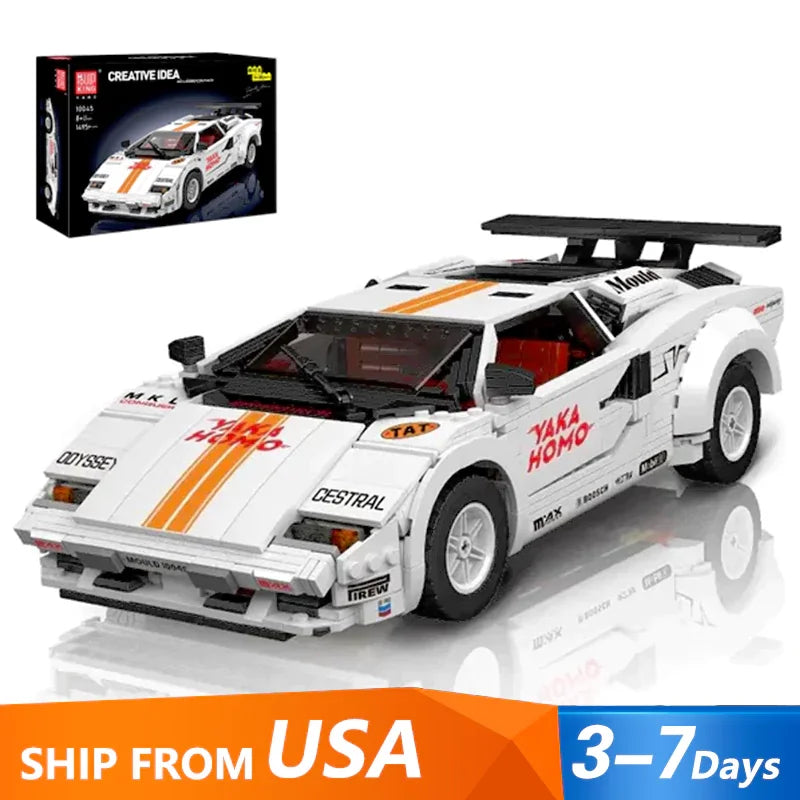 Technical MouldKing 10045 Lambor Countach Hypercar Supercar SportsCar Sports Car Model 1349PCS Building Blocks Brick Puzzle Toys