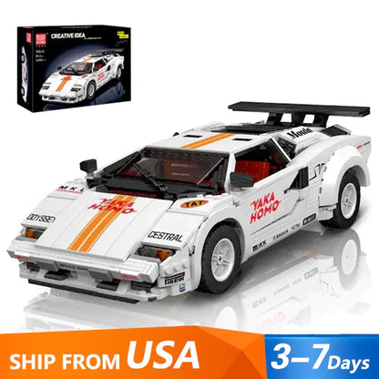 Technical MouldKing 10045 Lambor Countach Hypercar Supercar SportsCar Sports Car Model 1349PCS Building Blocks Brick Puzzle Toys