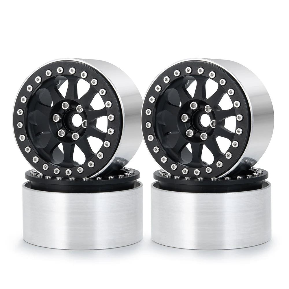 YEAHRUN 2/4pcs Metal Beadlock 2.2 inch Wheel Rims Hubs for Axial Wraith 90048 RR10 TRX-4 1/10 RC Crawler Car Upgrade Parts