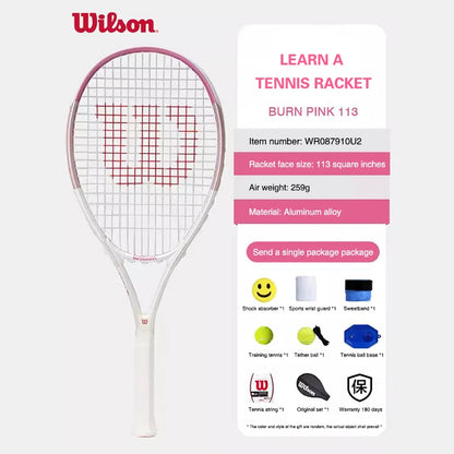 Wilson Tennis Rackets Professional Adults Beginner Carbon Alloy Rackets with Line Self-Practice Beginner Elastic Tennis Racket