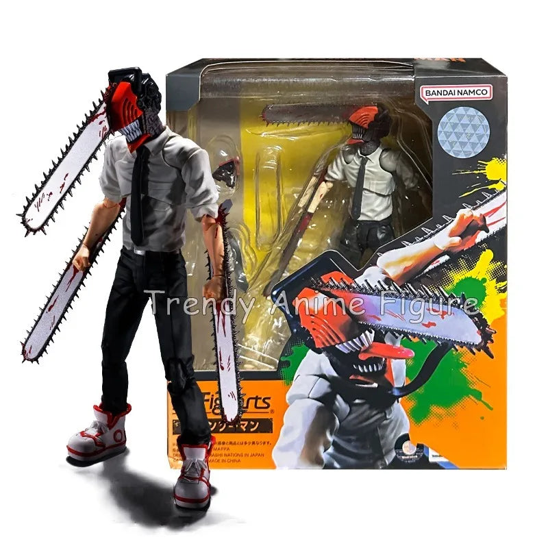 Ko Shf Chainsaw Man Denji Action Figure Anime 15cm Demon Figurine Model Toys for Child's Gifts Movable Collection Doll Ornaments