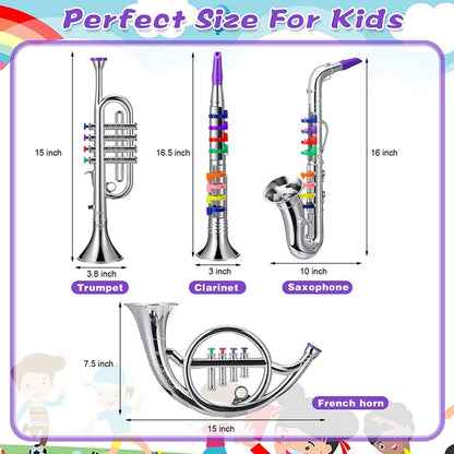 Classical Clarinet Trumpet Saxophone Imitation Musical Instrument Toys Boys Girl Early Education Learning Tool for Kids Children