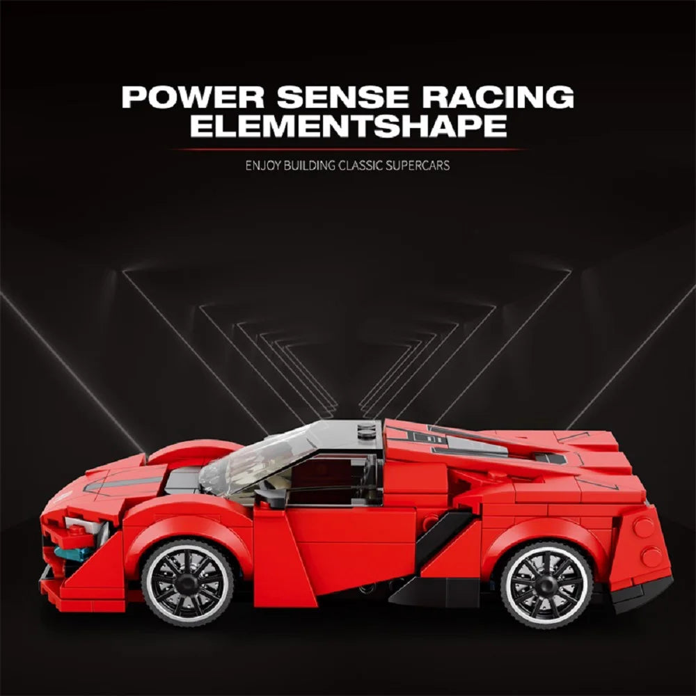 W Motors Lykan Red Sports Car Building Block, 301PCS City Vehicle Classic Racing Car Model Bricks Toys, Creative Collention Gift