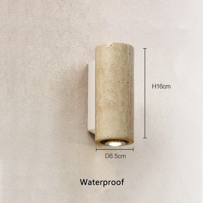 Yellow travertine stone Japanese style wabi-sabi wall lights bedroom dinning room wall lamp designer retro outdoor wall sconces