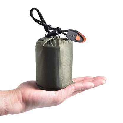 Portable Waterproof Emergency Survival Sleeping Storage Bag Hiking Sack Camping Gear Thermal Bivy Aid Rescue Kit Mylar Blanket
