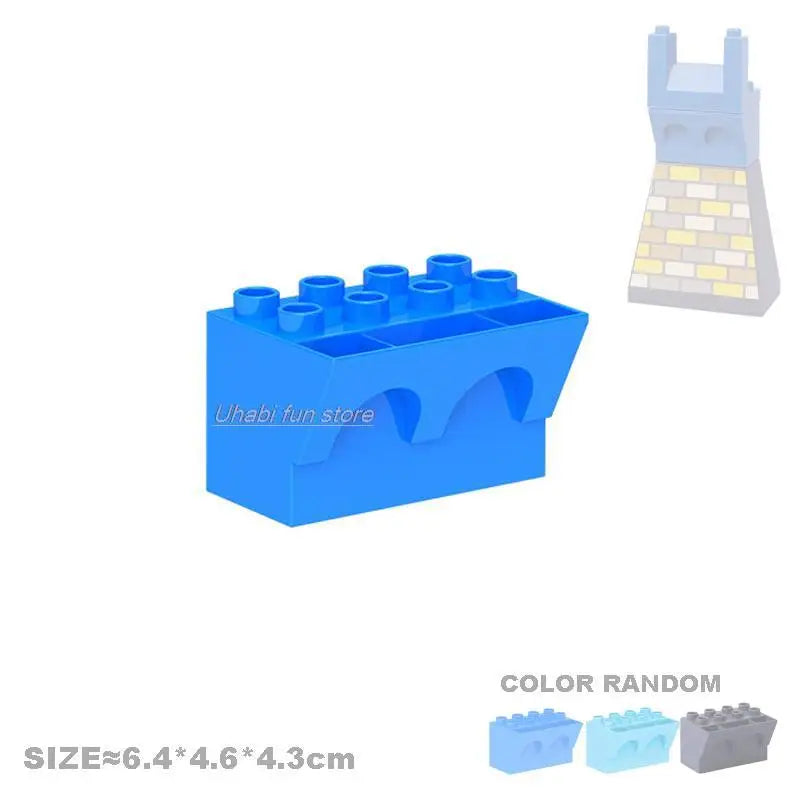 Big Building Block Accessories Compatible Duplos Houses Villas Construction Gear Rotate Connection Children Assembly Parts Toys