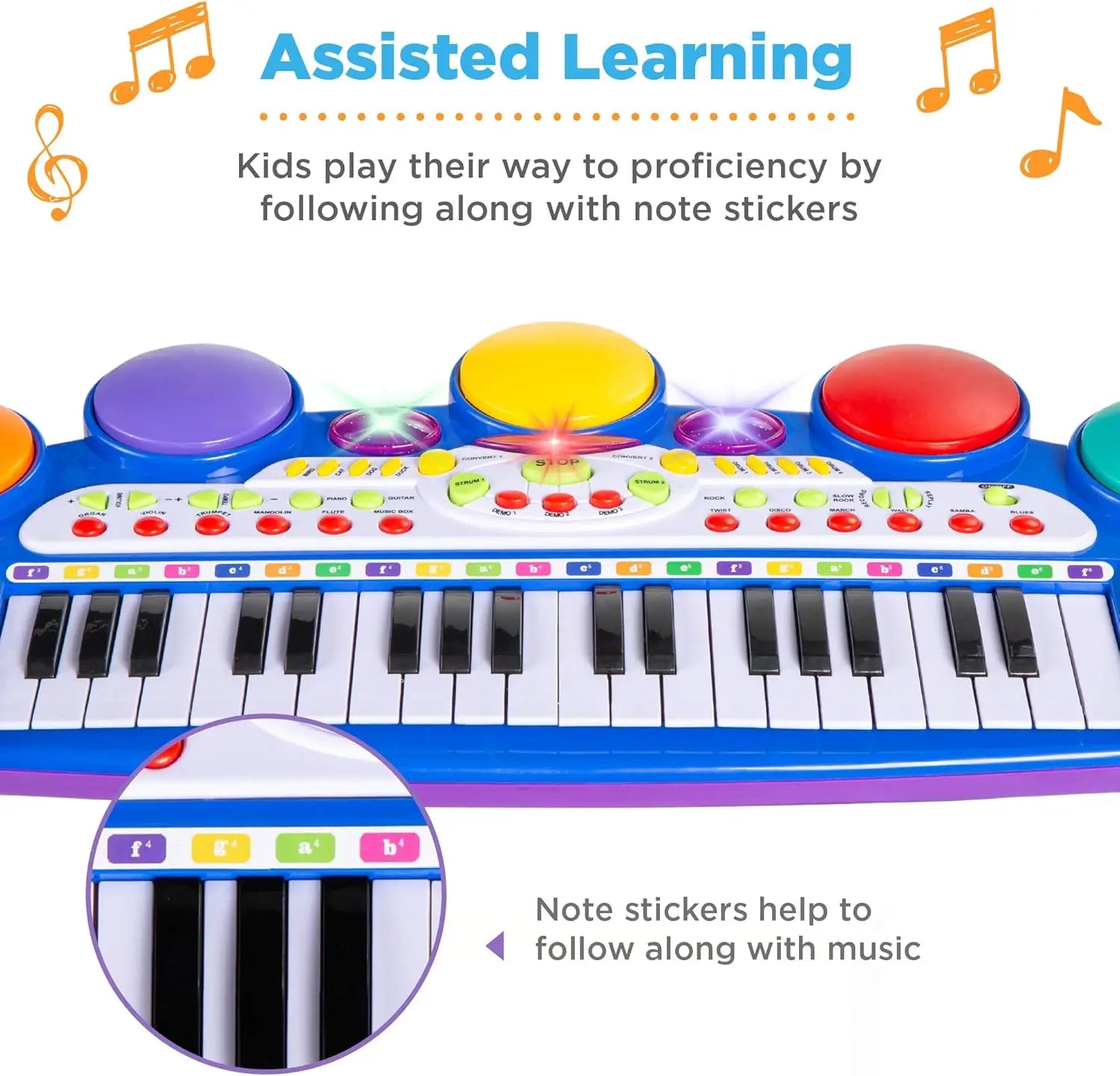 Best Choice Products 37-Key Kids Electronic Musical Instrument Piano Learning Toy Keyboard w/Multiple Sounds, Lights, Microphone