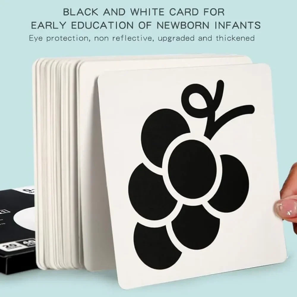 Black White High Contrast Card Montessori Baby Vision Stimulation Cards Stimulate Newborn Visual Early Educational Learning Toys